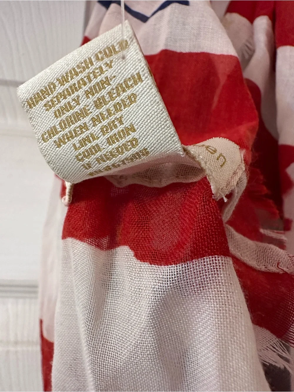 Collection Eighteen Patriotic Infinity Loop Scarf Red White Blue Gold Stars NWT